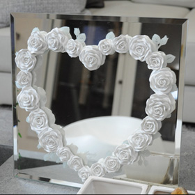 ミラー　ハート　ホワイト