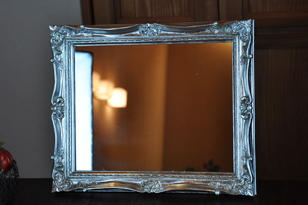 ミラー　壁掛けミラー　アンティーク　シルバー