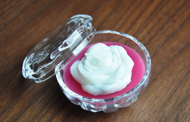 アクセサリー入れ　ローズキャンドル　ピンク イメージ