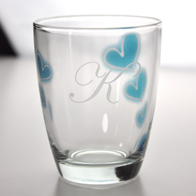 ハートグラスタンブラー　ブルー